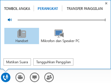 Cuplikan layar opsi audio