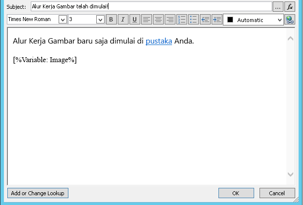 Isi Pesan Email Alur Kerja dengan Gambar