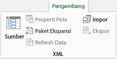 Perintah XML pada tab Pengembang