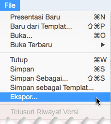 Pada menu File, pilih Ekspor
