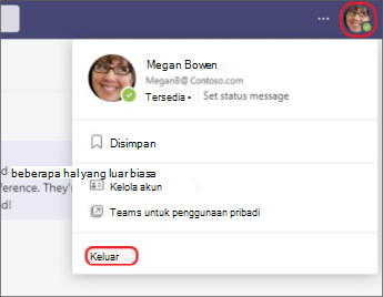 Keluar dari browser