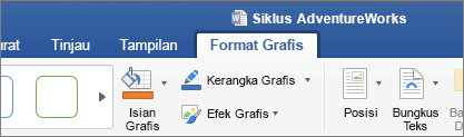 Gambar SVG dipilih, mengaktifkan tab Format Grafik di pita