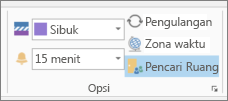 Tombol Penemu Ruang di Outlook 2013