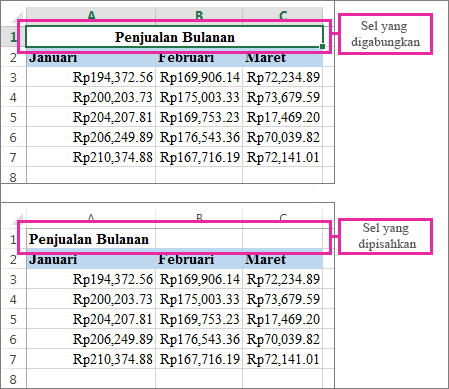 Sebelum dan sesudah memisahkan sel