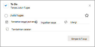 Cuplikan layar memperlihatkan kotak dialog pop-up Untuk Dilakukan.