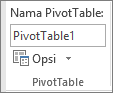 Opsi PivotTable pada pita