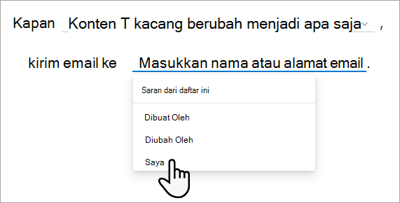 Kustomisasi aturan Anda dengan nilai yang Anda inginkan.