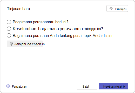 Check-in baru Mencerminkan