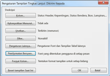 Kotak dialog Pengaturan Tampilan Tingkat Lanjut