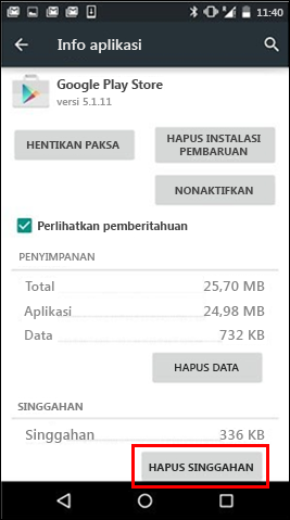 Tombol hapus singgahan