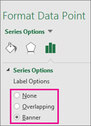 Panel tugas Format Label Data memperlihatkan opsi untuk bagan Treemap