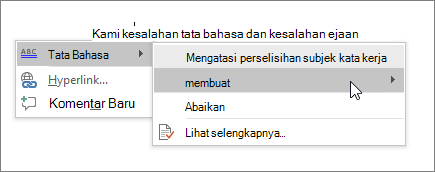 Contoh Ejaan & Tata Bahasa Office 365