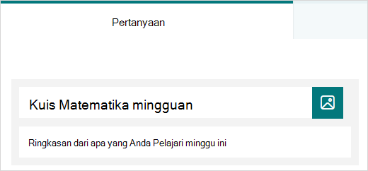 Contoh judul dan deskripsi untuk kuis di Microsoft Forms