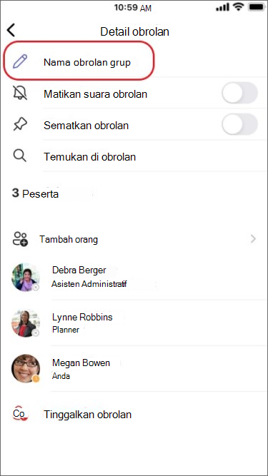 membuat nama obrolan grup di perangkat seluler