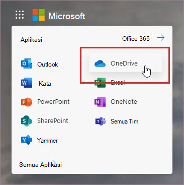 Buka aplikasi OneDrive