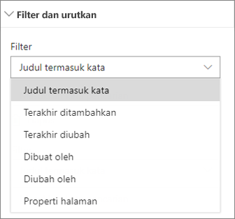 Filter dan pengurutan berita