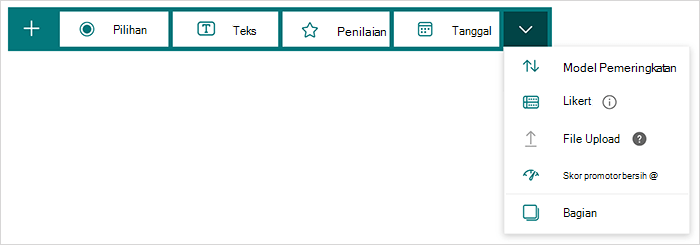 Opsi tipe pertanyaan di Microsoft Forms