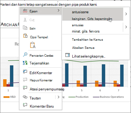 Memeriksa ejaan di Word