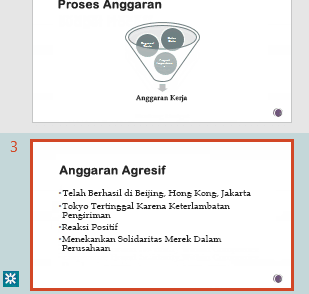 Penyorotan revisi di panel gambar mini PowerPoint