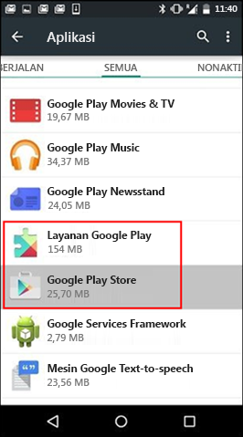 Menghapus Singgahan Aplikasi Google Play Store