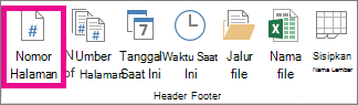 Dalam grup Elemen Header & Footer, klik Nomor Halaman