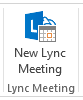 Tombol Rapat Lync Baru dari pita Outlook