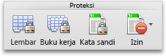 Tab Tinjau, grup Proteksi