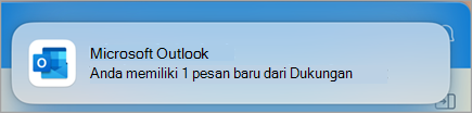 Hubungi dukungan dalam cuplikan layar Outlook empat