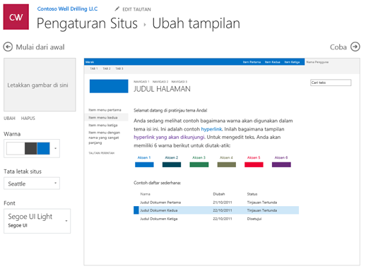 Mengedit warna, font, dan tata letak tampilan