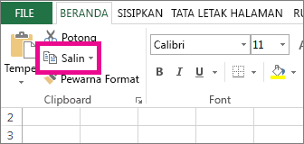 Pada tab Beranda, klik Salin.