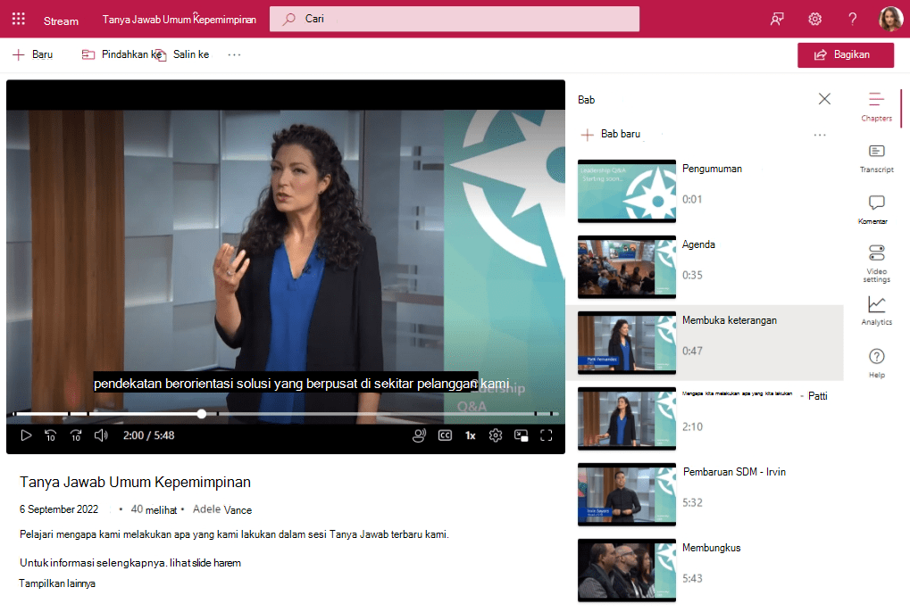 Streaming Web App di perangkat Surface