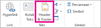 Opsi Header & Footer pada tab Sisipkan