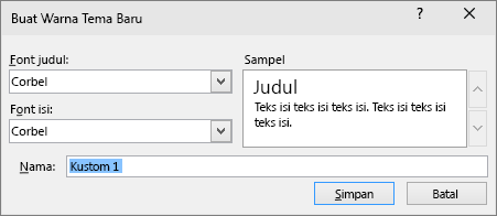 dialog font kustom di powerpoint