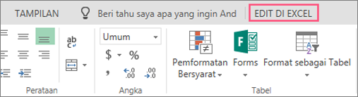 Tombol untuk Mengedit di Excel