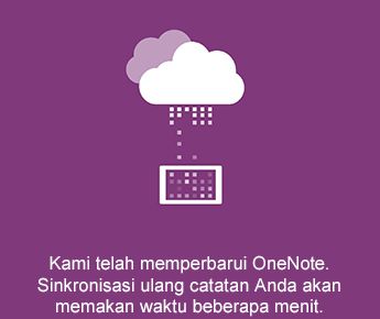 Layar sinkronisasi di OneNote untuk Android