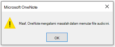 Maaf, OneNote mengalami masalah saat memutar file audio ini.