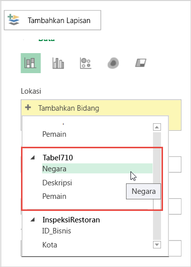 Tambahkan Lokasi di Panel Lapisan