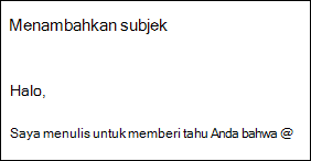 Mengetik di Outlook.com atau Outlook di Web memungkinkan saran teks muncul saat Anda mengetik.