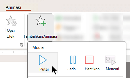 Anda dapat mulai memutar audio setelah penundaan menggunakan opsi animasi.