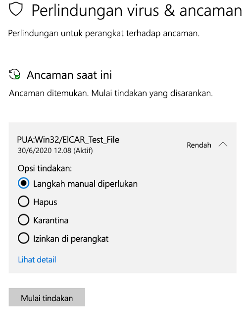 Tindakan yang dapat Anda lakukan ketika Keamanan Windows mendeteksi aplikasi yang berpotensi tidak diinginkan