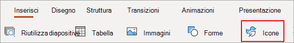 Selezionare Icone.