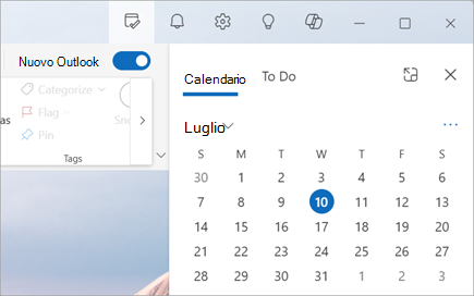 Quando si seleziona La mia giornata (accanto a Notifiche), è possibile scegliere di visualizzare le schede Calendario o Da fare.