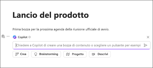 Selezione di prompt Copilot in Loop