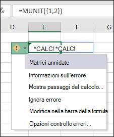 #CALC matrice annidata! #BUSY!