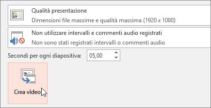 Esportare la presentazione come video