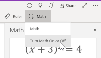 Attivare o disattivare Matematica