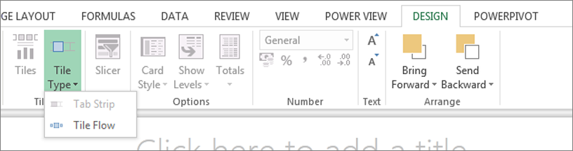 Sezione di Power View per elenco a discesa