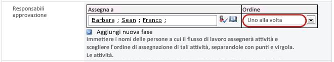 Modulo con impostazione per l'esecuzione in sequenza evidenziata