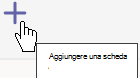 Il simbolo più sulla barra degli strumenti consente di aggiungere una scheda al canale di Teams corrente.