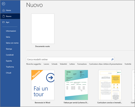 Modelli online in Word